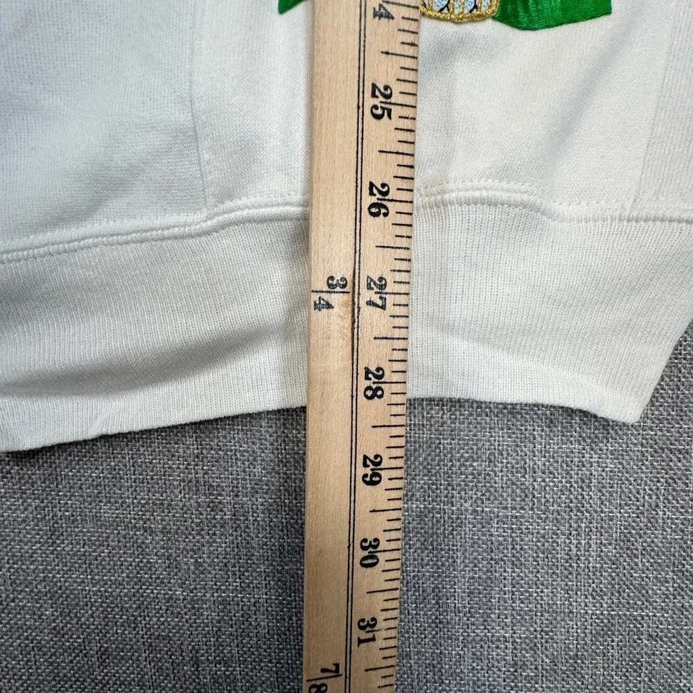 Vintage Fern Wagner‎ Golf Cardigan Mens XL White Embroidered Studded Made in USA